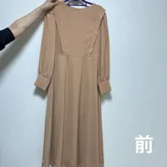 【NATURAL BEAUTY BASIC】ペールオレンジ ワンピース Mサイズ