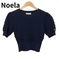 ノエラ　ネイビー系　半袖ニット　フリーサイズ　レディース　フリー　オフィス