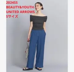 ほぼ新品＊BEAUTY&YOUTH UNITED ARROWS プリーツパンツ青