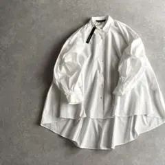 新品タグ付 ミディウミ ワイドロングシャツ サックス - メルカリ
