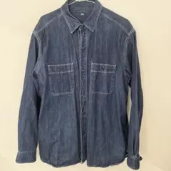 UNIQLO ダークブルー デニムシャツ Lサイズ ユニクロ