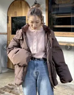 Ungrid ヘンリーネック起毛ルーズニット