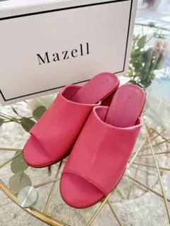 【新品】Mazell マゼル ミュールサンダル ピンク S チャンキーヒールのサムネイル