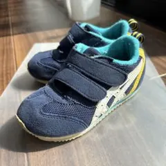 ASICS ベルクロシューズ ネイビー/イエロー