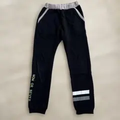 黒 裏起毛 ロングパンツ 長ズボン 140