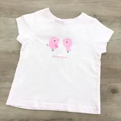 Jacadi♡鳥 ハート モチーフ プリントTシャツ ピンク/24M 88cmのサムネイル