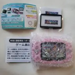 本当に録音再生！ ポータブルゲーム機 マスコット ガチャ ピンク カプセルトイ
