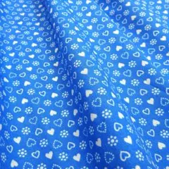 USAコットン　ミニハート　ブルー