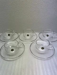 HOYAガラス カップ＆ソーサー5客セット