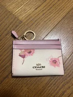 coach パスケース　コインケース　花