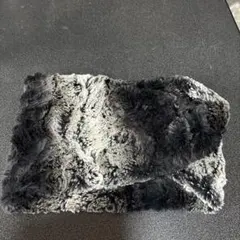 グレー ファー 巻きマフラー