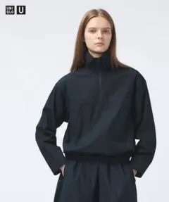 UNIQLO U コットンブレンドハーフジップブラウス L