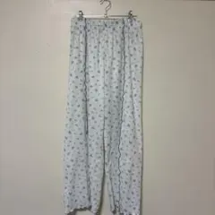 しまむら 花柄 パンツ ブルー Lサイズ