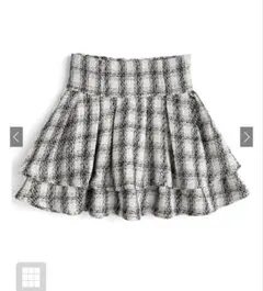 ハイウエストツイードチェックフレアミニスカート