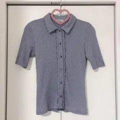 MELROSE ポロシャツ　半袖　ネイビー　カジュアル　伸縮性　Tシャツ