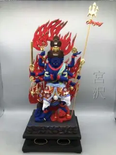 総ケヤキ材　仏教工芸品　木彫仏像　最高級品　仏師手仕上げ品　大元帥明王立像 総ケヤキ材 仏教工芸品 木彫仏像 最高級品 仏師手仕上げ品 大元帥