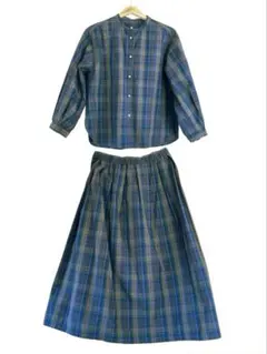 a.v.v 【Ｌサイズ上下セット】チェック柄シャツ&スカート