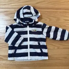 MIKIHOUSE ホットビスケッツ　取り外せるフード付きボーダーアウター