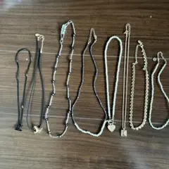 ネックレスセット ブラック　ゴールド　シルバー　パール　ハート　ビーズ　花