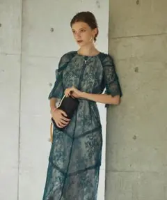 Dorry Doll ショルダーギャザーラッセルレースワンピース　Lサイズ