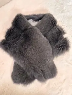 【成人式】結婚式、和装、着物　 グレー ファーFOXショール