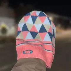 00s OAKLEY 幾何学模様 ビーニー Y2K グランジ スケーター 90s