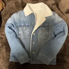 デニムジャケット ボア襟付き