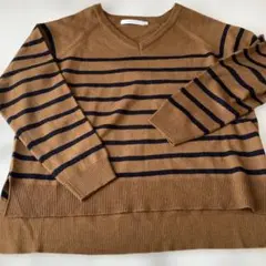 夕方までセールAMERICAN HOLICストライプ Vネック ニット