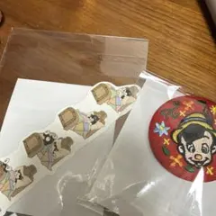 ピノキオ　くじ　ステッカーとバッジ フィガロ ピノキオ