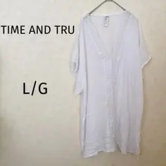 TIME AND TRU L/Gホワイトチュニック 古着