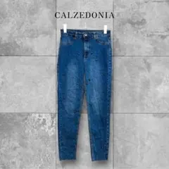カルツェドニア デニム パンツ スキニー スタッズ カットオフ ブルー 青 Mのサムネイル
