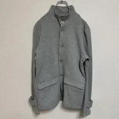 コンファーム 裏地ボーダー スタンドジャケット （L） 杢グレー ジャージ素