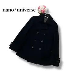 ナノユニバース　男女兼用　ピーコート　ダブルボタン　ブラック　黒　Sサイズ