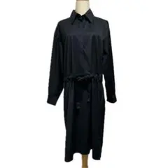 UNIQLO U ユニクロ ドローストリング シャツワンピース リボン 黒 L