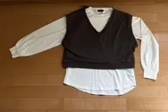 ブラウン Vネック ベスト　ラブトキシック　160