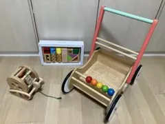 ボーネルンドベビーウォーカー手押し車カラフルプルトーイミキハウス積み木３点セット