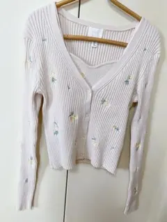 H＆M 刺繍 カーディガン キャミ セット 美品