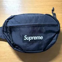 Supreme ブラック ボディバッグ