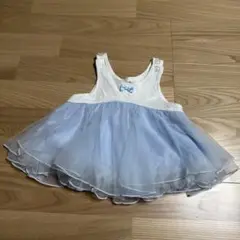 Little Things 水色 チュール　ワンピース　80