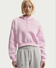Nike オーバーサイズドクロップドパーカー　　ピンク
