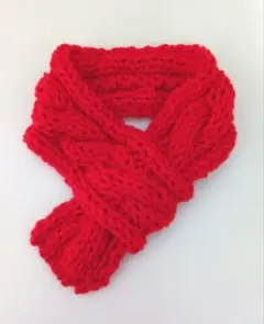 小型ペット用マフラー　ハンドメイド　レッド