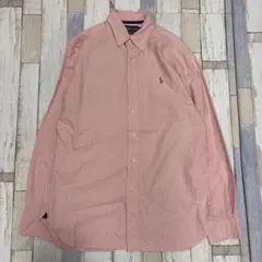 古着 ラルフローレン クラシックフィット ピンク無印シャツ Mサイズ