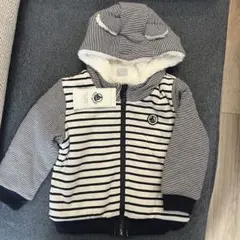 新品タグ付き　PETITBATEAU 裏ボア　耳付きジップパーカー　24m