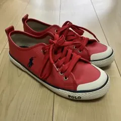 美品❣️poloポロレディーススニーカー赤24センチのサムネイル