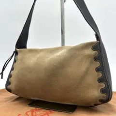 【美品】ロエベ ショルダーバッグ アクセサリーポーチ スエード ベージュ 肩掛けのサムネイル