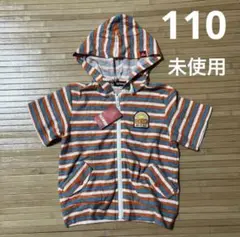 未使用⭐︎TK SAPKID 半袖　パーカー　ボーダー　オレンジ×青×白　110