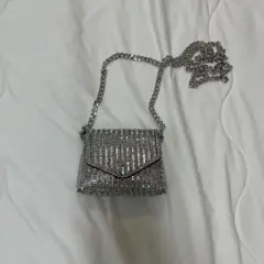 nuguシルバー スパンコール チェーンミニショルダーバッグ