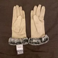 【新品未使用】mano タッチパネル対応　グレー ファー付き手袋