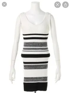 美ラインリブニットタンクワンピース