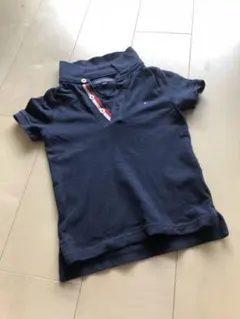 トミーヒルヒガー　Tommy 美品トリコロールネイビーポロシャツ104cm